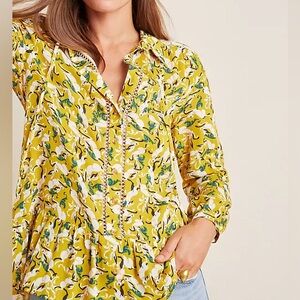 Anthropologie Maeve Janie flounced peasant blouse